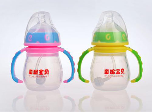 童妮寶貝帶手柄雙色硅膠yinge奶瓶