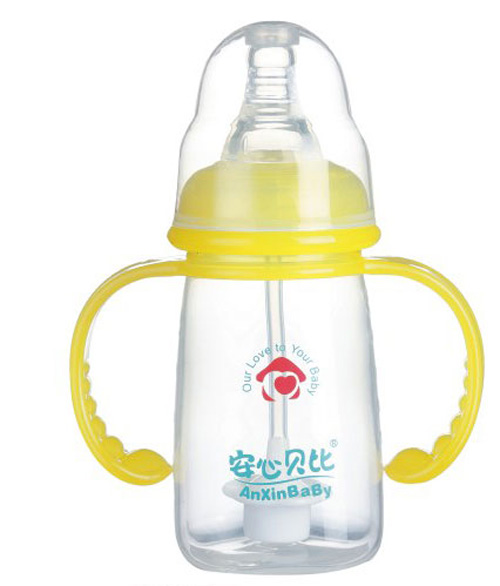 安心貝比雙柄標口自動吸管方角奶瓶150ml