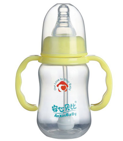 安心貝比雙柄標口自動吸管葫蘆PP奶瓶150ml