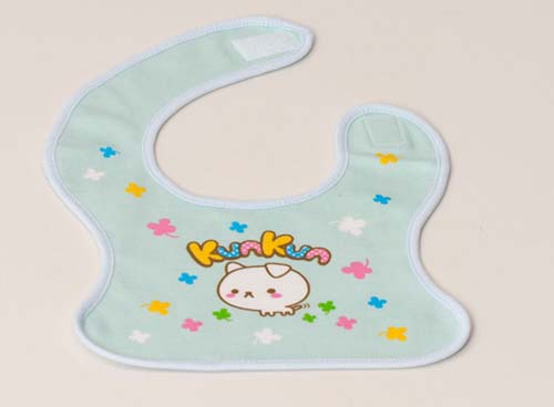 KUNKUN棉布裁印yinge口水巾淺藍(lán)色