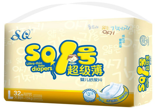 SQ1號超級薄yinge紙尿片L碼32片
