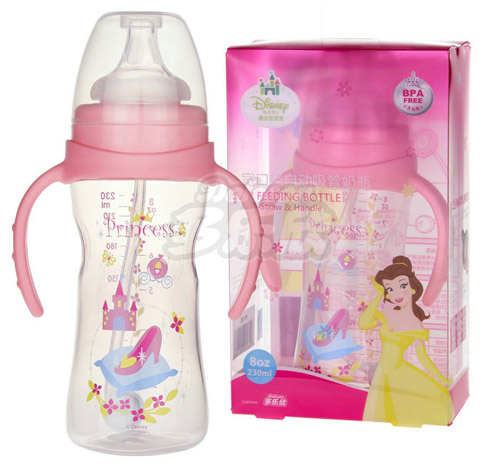 迪士尼寶寶寬口徑手柄自動(dòng)吸管奶瓶(大號(hào))230ml