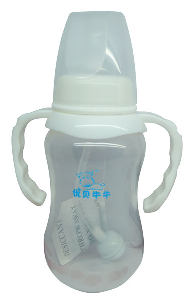 優(yōu)貝牛牛白色標(biāo)口雙柄全自動(dòng)PP奶瓶180ml