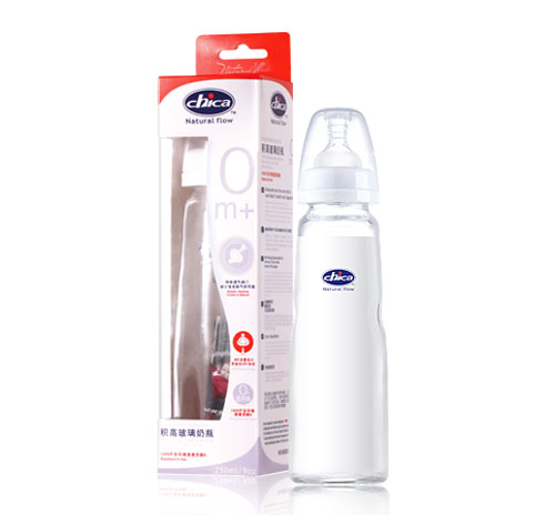 積高真乳實(shí)感晶白普通玻璃奶瓶250ml