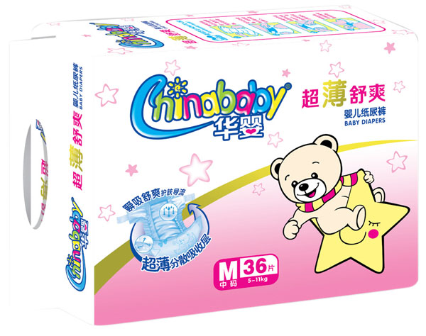 華嬰超薄舒爽yinge紙尿褲M36片