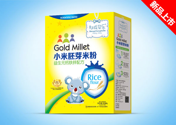 邦成貝樂(lè)益生元鈣鐵鋅小米胚芽米粉盒裝