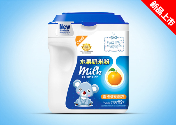 邦成貝樂(lè)香橙核桃水果奶米粉桶裝