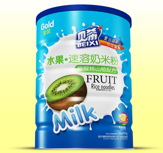 貝希獼猴桃山楂水果速溶奶米粉鐵聽(tīng)