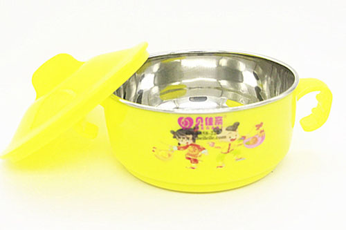 貝佳親yinge碗帶手柄黃色