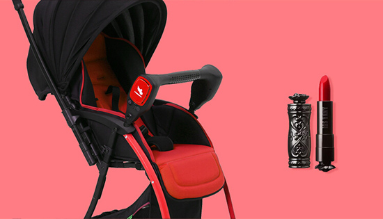 可思貝防霧霾yinge推車(緋紅)