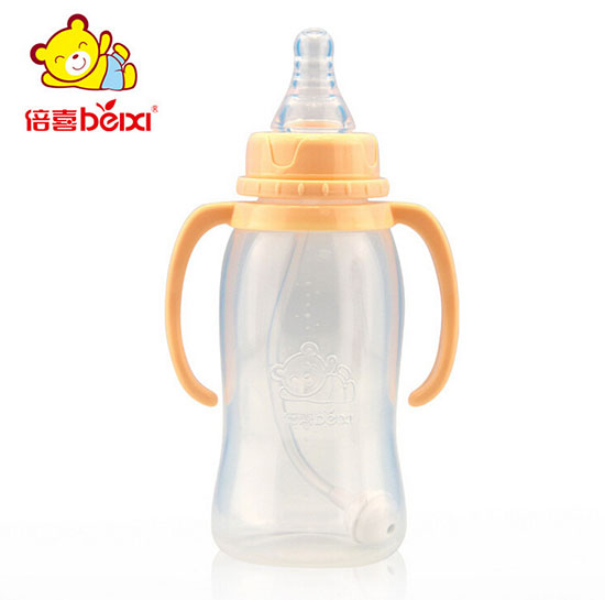 倍喜標(biāo)口直身PP奶瓶240ML(杏色)