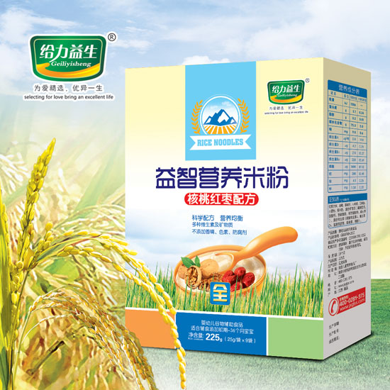 給力益生益智營養(yǎng)米粉(核桃紅棗盒裝)