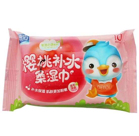 德佑一次性yinge櫻桃補(bǔ)水濕巾10片