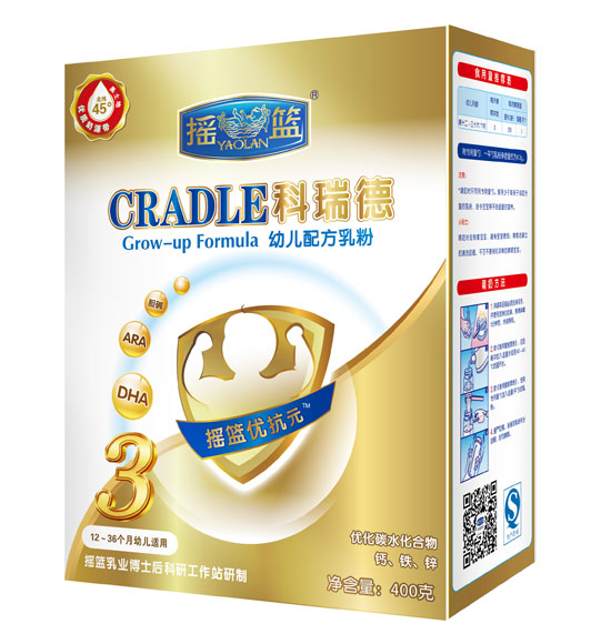 搖籃科瑞德youe配方乳粉3段盒裝