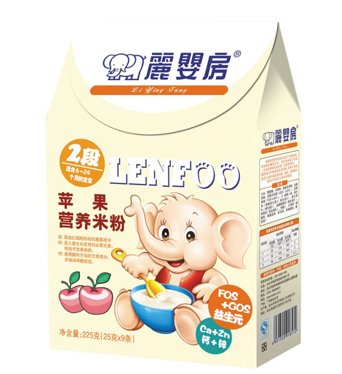 麗嬰房蘋果營養(yǎng)米粉2段盒裝