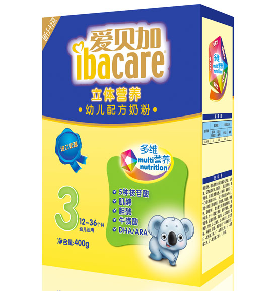 愛貝加立體營(yíng)養(yǎng)youe配方奶粉盒裝3段