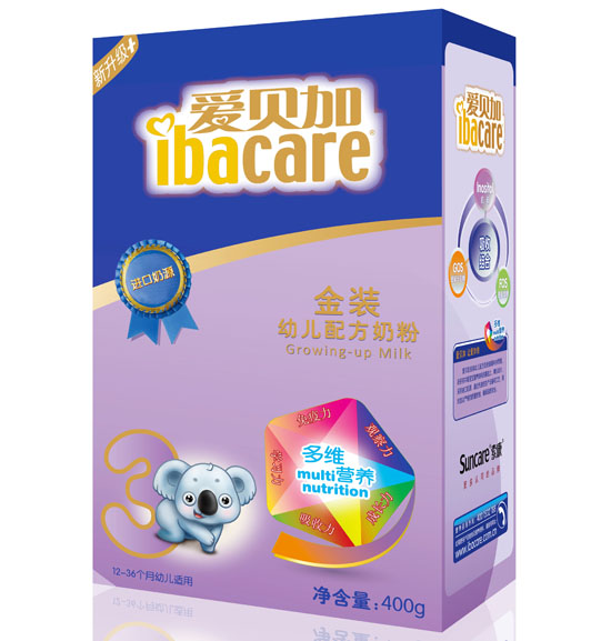 愛(ài)貝加金裝youe配方奶粉盒裝3段