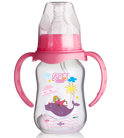 貝嬰奇120ml標口圓弧奶瓶粉色