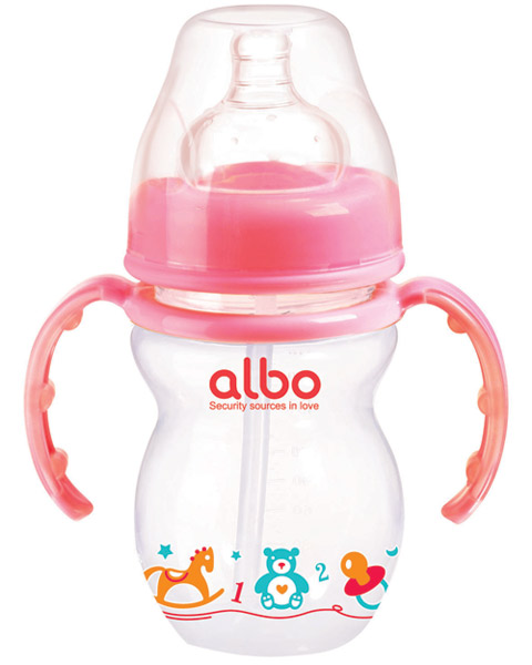 愛樂寶210mlPP寬口葫蘆自動(dòng)奶瓶紅