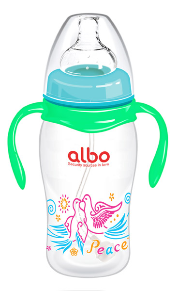 愛樂(lè)寶300ml寬口圓弧自動(dòng)奶瓶綠色