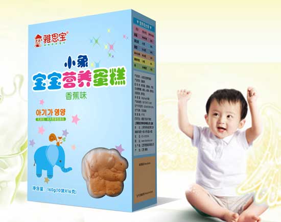 雅思寶香蕉味小象寶寶營養(yǎng)蛋糕