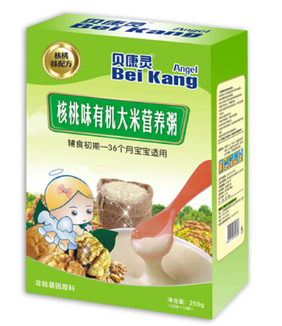 貝康靈核桃味有機大米營養(yǎng)粥(盒裝)