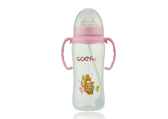 果兒330ML寬口PP弧型自動(dòng)吸奶瓶粉色
