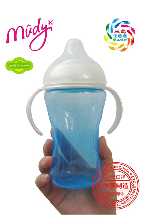 麥地特寬自然母乳防脹氣PP奶瓶300ML(天藍色)