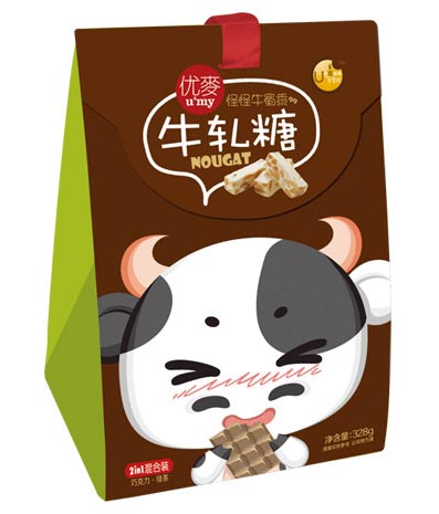 優(yōu)麥牛軋?zhí)?in1混合裝巧克力綠茶味