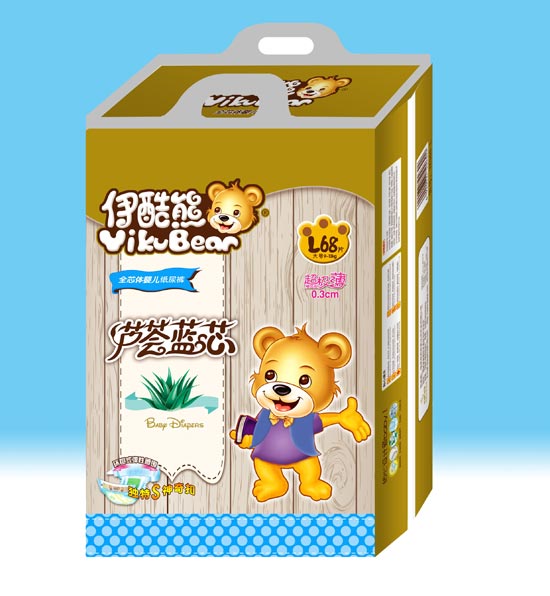 伊酷熊蘆薈藍芯紙尿褲L