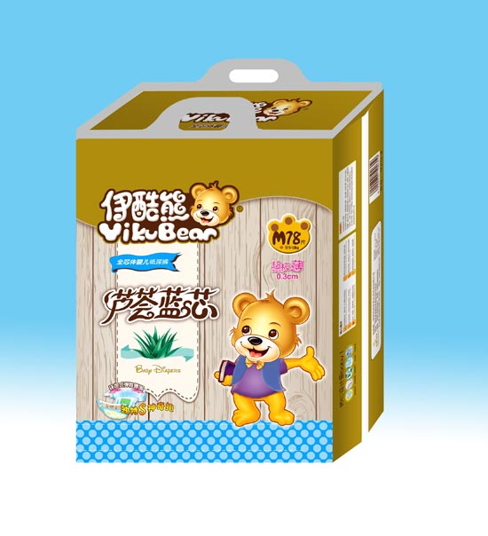 伊酷熊蘆薈藍芯紙尿褲M
