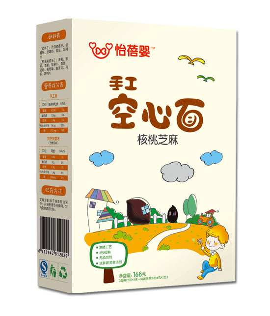 怡蓓嬰核桃芝麻手工空心面