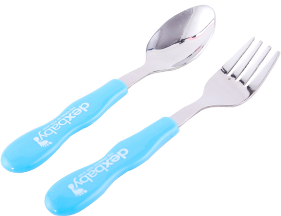 Dexbaby 不銹鋼叉勺組(中號(hào))藍(lán)色