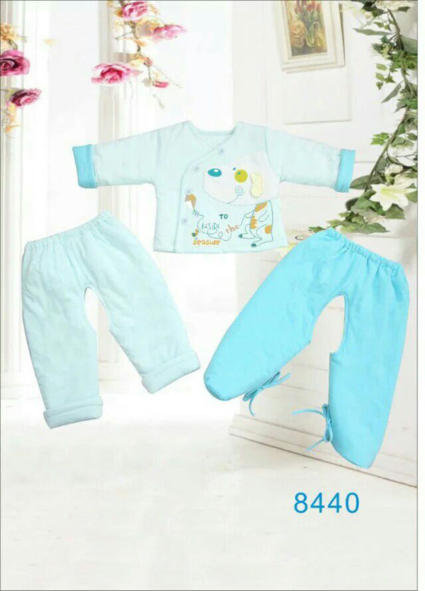 快樂(lè)小天天保暖棉衣套裝 藍(lán)色小狗圖案