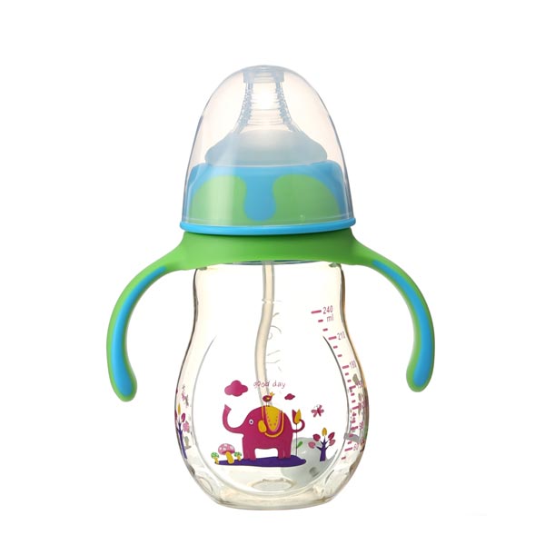 優(yōu)嘻噯PPSU有柄仿生自動(dòng)奶瓶240ml綠色