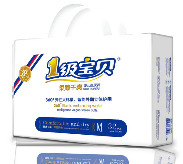 1級寶貝柔薄干爽紙尿褲M碼32片