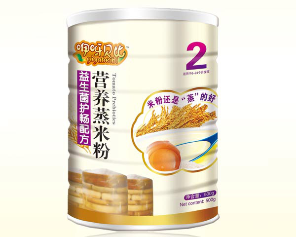 咿呀貝比益生菌護(hù)暢配方蒸米粉2段