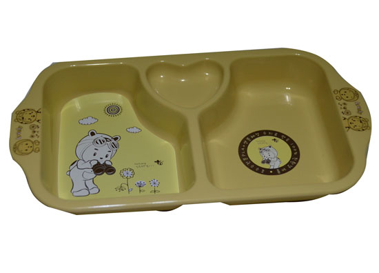 淞泰兒童三格餐盤(pán) PP材質(zhì)微波爐適用 分餐更健康