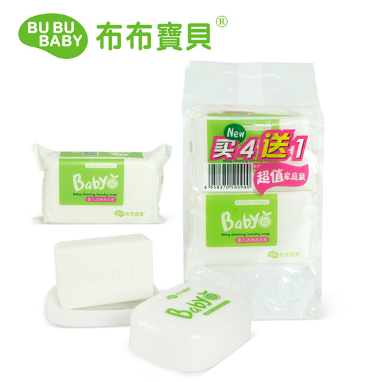 布布寶貝yinge葡萄柚潔凈洗衣皂套裝買(4送1皂盒)