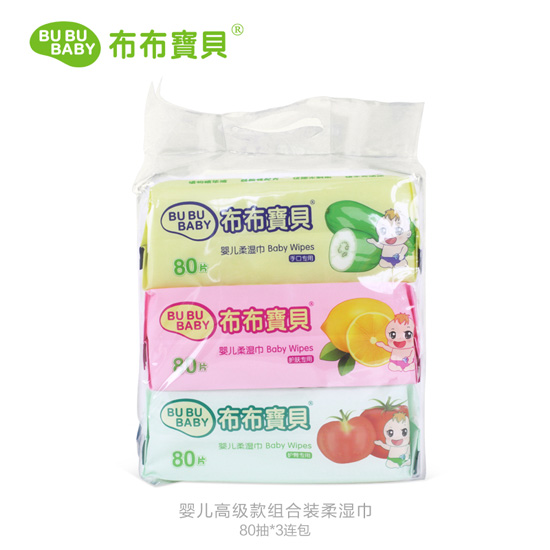 布布寶貝yinge高級款組合裝柔濕巾80抽3連包