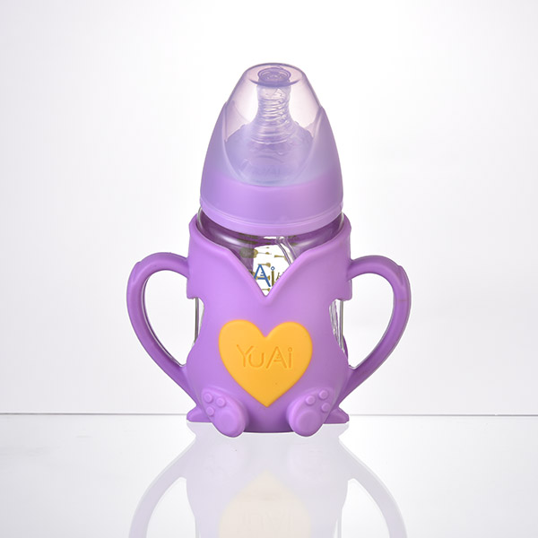 優(yōu)噯8安寬口企鵝型晶鉆玻璃自動(dòng)奶瓶(240ML)(小兔子保護(hù)外套)