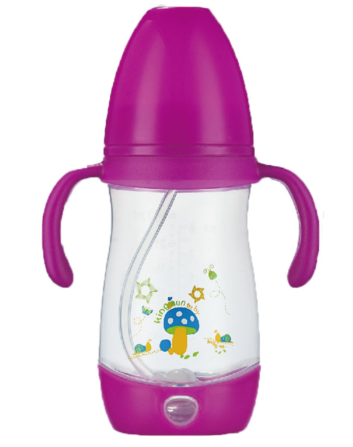 紐優(yōu)寬口PP奶瓶240ml枚紅色