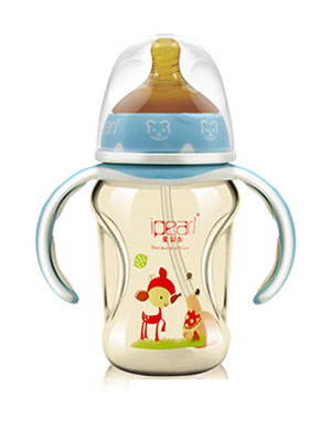 愛貝爾寬口貴族彩印納米銀奶瓶180ml