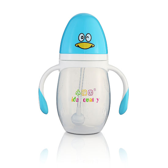 小孩國(guó)寬口自動(dòng)企鵝PP奶瓶210ML 藍(lán)色