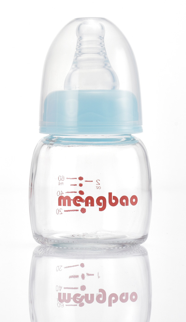 盟寶玻璃奶瓶60ml-藍(lán)色