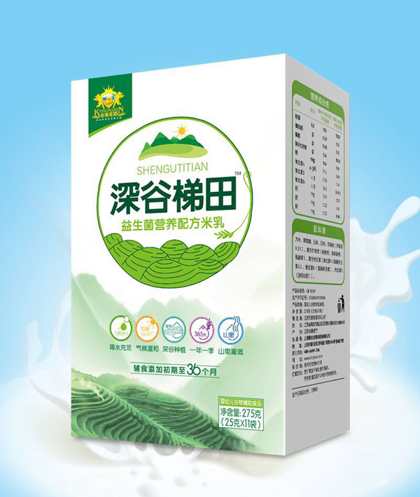 金盾愛(ài)嬰深谷梯田益生菌營(yíng)養(yǎng)配方米乳盒裝