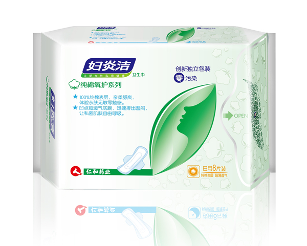 婦炎潔衛(wèi)生巾-純棉氧護(hù)系列日用8片裝