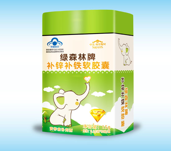 中法賽爾斯貝藍(lán)帽補(bǔ)鋅補(bǔ)鐵軟膠囊30粒(鐵盒)