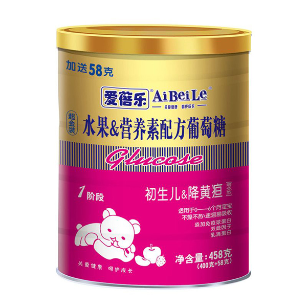 愛蓓樂樂458克水果&營養(yǎng)素配方葡萄糖-初生兒