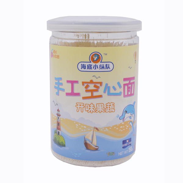 海底小縱隊(duì)開(kāi)味果蔬空心面罐裝